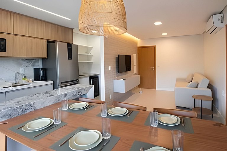Apartamento de 3 habitaciones frente al mar con piscina priv