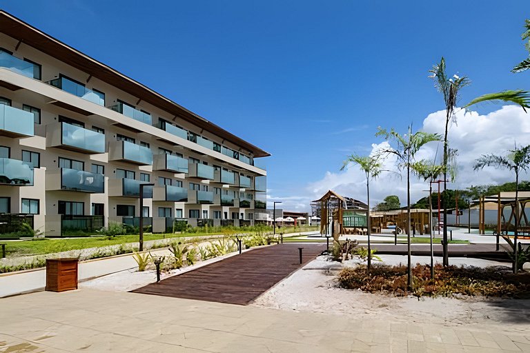 Apartamento a pie de playa en resort con piscina privada por