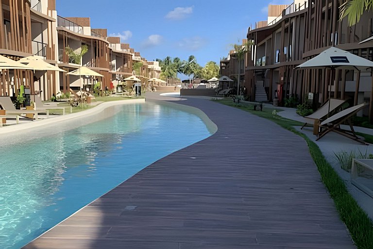 Duplex in a gated community, 150m from the beach to 6 people