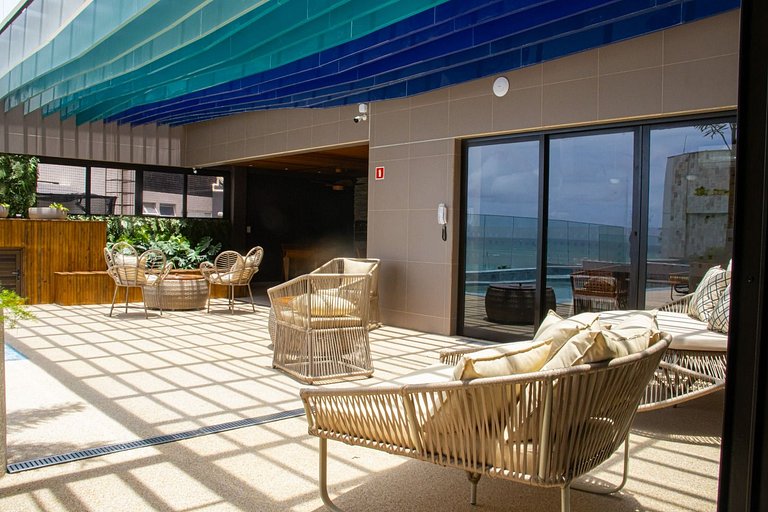 Apto para 6 personas a 200 m de la playa y piscina con vista