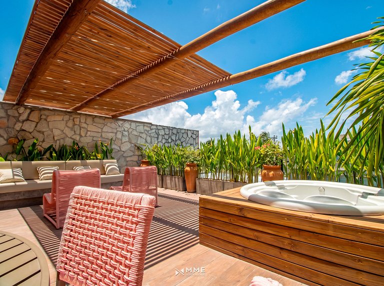 Triplex con 3 suites, piscina e hidromasaje para hasta 12 pe