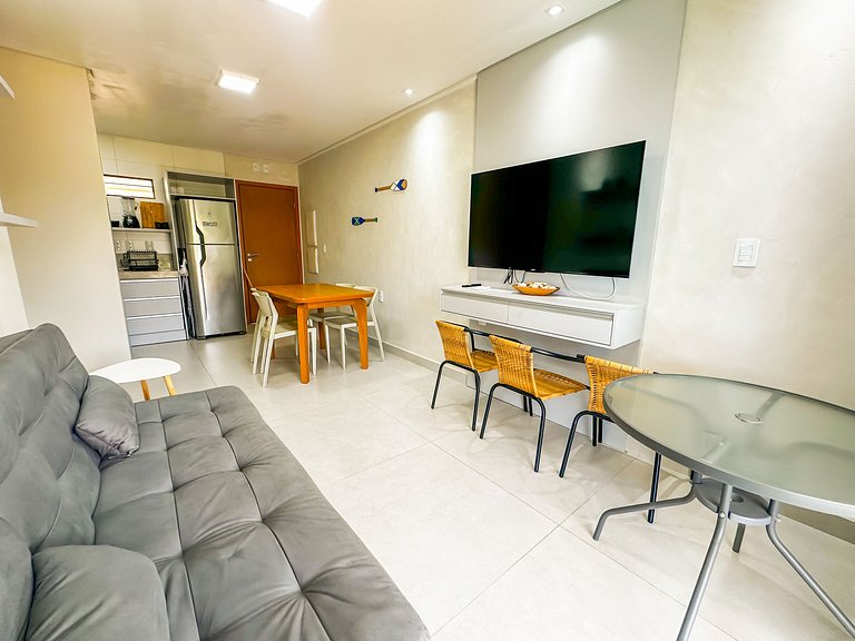 Apartamento a pie de playa en resort con piscina privada por